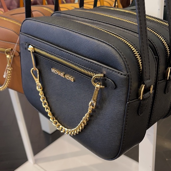 Michael Kors Jet Set Item Large East West Zip Chain Black Crossbody Bag - Picture 6 of 11